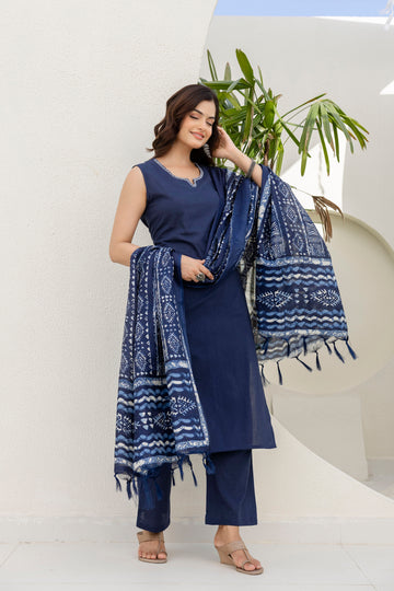 Viral Crafts Premium - Solid Kurta with Trousers & Dupatta (VC-277)